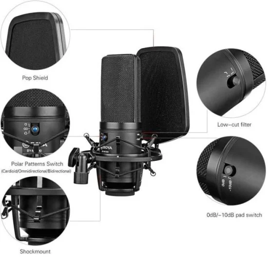 BOYA Large-Diaphragm Condenser Microphone - Black